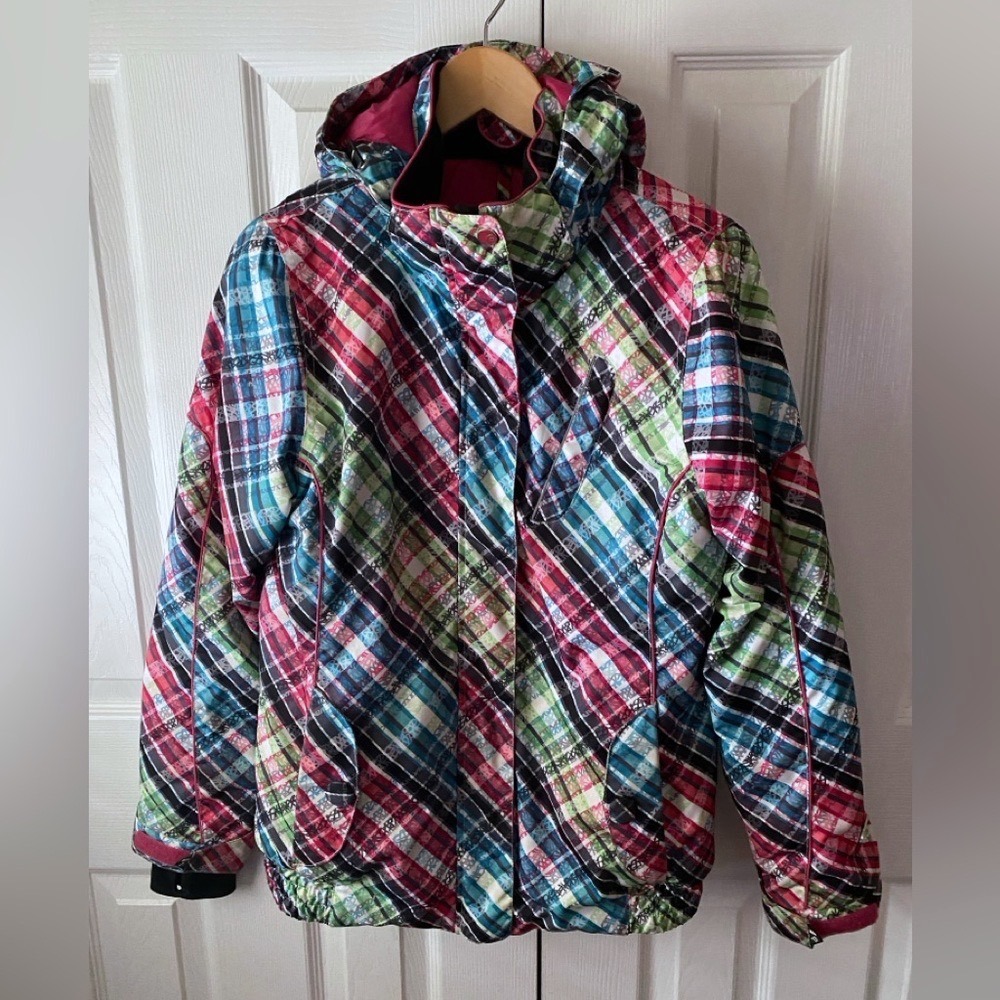 jupa Multicolor Ski Snowboard Winter Hooded Jacket SZ 14